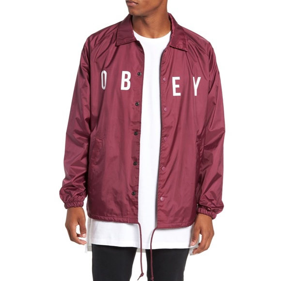 Men’s Anyway Snap Front Coach's Jacket Maroon